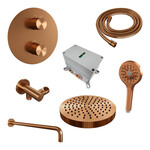 Brauer Stripe thermostatische inbouw regendouche 3-weg rond SET 41 met 25 cm douchekop en gebogen muurarm en 3-standen handdouche en doucheslang en wandaansluitbocht koper geborsteld PVD | Geborsteld koper PVD | Nee | Gebogen wandarm | 3-standen handdouch Brauer Brauer Stripe thermostatische inbouw regendouche 3-weg rond SET 41 met 25 cm douchekop en gebogen muurarm en 3-standen handdouche en doucheslang en wandaansluitbocht koper geborsteld PVD | Geborsteld koper PVD | Nee | Gebogen wandarm | 3-standen handdouch