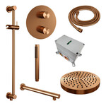 Brauer Stripe thermostatische inbouw regendouche 3-weg rond SET 43 met 25 cm douchekop en rechte muurarm en staaf handdouche en doucheslang en geïntegreerde glijstang koper geborsteld PVD | Geborsteld koper PVD | Ja | Rechte wandarm | Staafhanddouche Brauer Brauer Stripe thermostatische inbouw regendouche 3-weg rond SET 43 met 25 cm douchekop en rechte muurarm en staaf handdouche en doucheslang en geïntegreerde glijstang koper geborsteld PVD | Geborsteld koper PVD | Ja | Rechte wandarm | Staafhanddouche