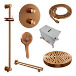 Brauer Stripe thermostatische inbouw regendouche 3-weg rond SET 46 met 25 cm douchekop en rechte muurarm en 3-standen handdouche en doucheslang en geïntegreerde glijstang koper geborsteld PVD | Geborsteld koper PVD | Ja | Rechte wandarm | 3-standen handdo Brauer Brauer Stripe thermostatische inbouw regendouche 3-weg rond SET 46 met 25 cm douchekop en rechte muurarm en 3-standen handdouche en doucheslang en geïntegreerde glijstang koper geborsteld PVD | Geborsteld koper PVD | Ja | Rechte wandarm | 3-standen handdo