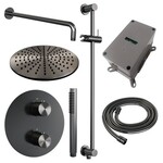 Brauer Gunmetal Edition thermostatische inbouw regendouche 3-weg rond SET 88 | Geborsteld gunmetal PVD | 30 cm | Ja | Gebogen wandarm | Staafhanddouche Brauer Brauer Gunmetal Edition thermostatische inbouw regendouche 3-weg rond SET 88 | Geborsteld gunmetal PVD | 30 cm | Ja | Gebogen wandarm | Staafhanddouche