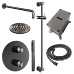 Brauer Gunmetal Carving SET 87 | Geborsteld gunmetal PVD | 20 cm | Ja | Gebogen wandarm | Staafhanddouche Brauer Brauer Gunmetal Carving SET 87 | Geborsteld gunmetal PVD | 20 cm | Ja | Gebogen wandarm | Staafhanddouche