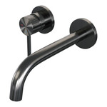 Brauer Stripe inbouw wastafelmengkraan met gebogen uitloop en rozetten model A2 gunmetal geborsteld PVD | Geborsteld gunmetal PVD | J-uitloop | Met rozetten | Links Brauer Brauer Stripe inbouw wastafelmengkraan met gebogen uitloop en rozetten model A2 gunmetal geborsteld PVD | Geborsteld gunmetal PVD | J-uitloop | Met rozetten | Links