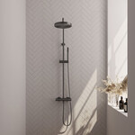 Brauer Stripe opbouw thermostatische regendouche SET 01 met 25 cm hoofddouche en staaf handdouche en doucheslang gunmetal geborsteld PVD | Geborsteld gunmetal PVD | Staafhanddouche Brauer Brauer Stripe opbouw thermostatische regendouche SET 01 met 25 cm hoofddouche en staaf handdouche en doucheslang gunmetal geborsteld PVD | Geborsteld gunmetal PVD | Staafhanddouche