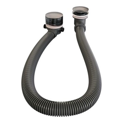 Brauer Brauer Stripe thermostatische inbouw badkraan SET 01 met badvulcombinatie en staaf handdouche en doucheslang en wandaansluitbocht gunmetal geborsteld PVD | Geborsteld gunmetal PVD | Staafmodel