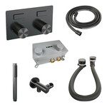 Brauer Stripe inbouw badthermostaat met drukknoppen | Geborsteld gunmetal PVD | Staafhanddouche | Badvulcombinatie Brauer Brauer Stripe inbouw badthermostaat met drukknoppen | Geborsteld gunmetal PVD | Staafhanddouche | Badvulcombinatie