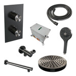 Brauer Stripe thermostatische inbouw regendouche 3-weg rechthoekig SET 16 met 25 cm douchekop en rechte muurarm en 3-standen handdouche en doucheslang en wandaansluitbocht gunmetal geborsteld PVD | Geborsteld gunmetal PVD | Nee | Rechte wandarm | 3-stande Brauer Brauer Stripe thermostatische inbouw regendouche 3-weg rechthoekig SET 16 met 25 cm douchekop en rechte muurarm en 3-standen handdouche en doucheslang en wandaansluitbocht gunmetal geborsteld PVD | Geborsteld gunmetal PVD | Nee | Rechte wandarm | 3-stande