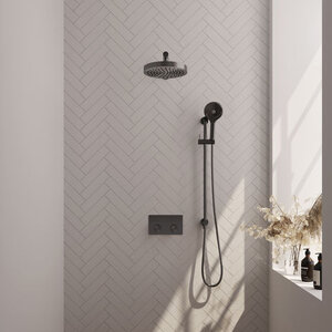 Brauer Brauer Stripe thermostatische inbouw regendouche met drukknoppen SET 34 met 25 cm douchekop en rechte muurarm en 3-standen handdouche en doucheslang en geïntegreerde glijstang gunmetal geborsteld PVD | Geborsteld gunmetal PVD | Ja | Rechte wandarm | 3-sta Brauer Stripe thermostatische inbouw regendouche met drukknoppen SET 34 met 25 cm douchekop en rechte muurarm en 3-standen handdouche en doucheslang en geïntegreerde glijstang gunmetal geborsteld PVD | Geborsteld gunmetal PVD | Ja | Rechte wandarm | 3-sta