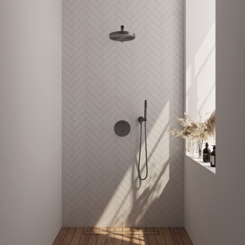 Brauer Stripe thermostatische inbouw regendouche 3-weg rond SET 37 met 25 cm douchekop en rechte muurarm en staaf handdouche en doucheslang en wandaansluitbocht gunmetal geborsteld PVD | Geborsteld gunmetal PVD | Nee | Rechte wandarm | Staafhanddouche Brauer Brauer Stripe thermostatische inbouw regendouche 3-weg rond SET 37 met 25 cm douchekop en rechte muurarm en staaf handdouche en doucheslang en wandaansluitbocht gunmetal geborsteld PVD | Geborsteld gunmetal PVD | Nee | Rechte wandarm | Staafhanddouche