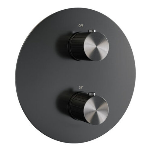 Brauer Stripe thermostatische inbouw regendouche 3-weg rond SET 48 met 25 cm douchekop en plafondarm en 3-standen handdouche en doucheslang en geïntegreerde glijstang gunmetal geborsteld PVD | Geborsteld gunmetal PVD | Ja | Plafondbuis | 3-standen handdou Brauer Brauer Stripe thermostatische inbouw regendouche 3-weg rond SET 48 met 25 cm douchekop en plafondarm en 3-standen handdouche en doucheslang en geïntegreerde glijstang gunmetal geborsteld PVD | Geborsteld gunmetal PVD | Ja | Plafondbuis | 3-standen handdou
