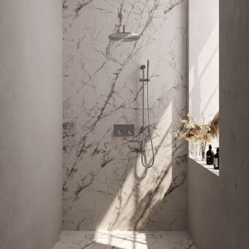 Brauer Brushed Edition thermostatische inbouw regendouche met drukknoppen SET 64 | Geborsteld RVS | 30 cm | Ja | Gebogen wandarm | Staafhanddouche Brauer Brauer Brushed Edition thermostatische inbouw regendouche met drukknoppen SET 64 | Geborsteld RVS | 30 cm | Ja | Gebogen wandarm | Staafhanddouche