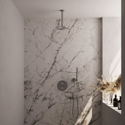 Brauer Brushed Edition thermostatische inbouw regendouche 3-weg rond SET 77 | Geborsteld RVS | 20 cm | Nee | Plafondbuis | Staafhanddouche Brauer Brauer Brushed Edition thermostatische inbouw regendouche 3-weg rond SET 77 | Geborsteld RVS | 20 cm | Nee | Plafondbuis | Staafhanddouche