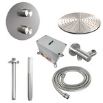 Brauer Brushed Edition thermostatische inbouw regendouche 3-weg rond SET 78 | Geborsteld RVS | 30 cm | Nee | Plafondbuis | Staafhanddouche Brauer Brauer Brushed Edition thermostatische inbouw regendouche 3-weg rond SET 78 | Geborsteld RVS | 30 cm | Nee | Plafondbuis | Staafhanddouche