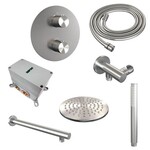 Brauer Brushed Carving SET 73 | Geborsteld RVS | 20 cm | Nee | Rechte wandarm | Staafhanddouche Brauer Brauer Brushed Carving SET 73 | Geborsteld RVS | 20 cm | Nee | Rechte wandarm | Staafhanddouche