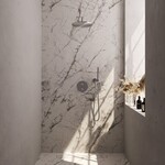 Brauer Brauer Brushed Carving thermostatische inbouw regendouche 3-weg rond SET 76 met 30 cm douchekop en gebogen muurarm en staaf handdouche en doucheslang en wandaansluitbocht RVS geborsteld PVD | Geborsteld RVS PVD | 30cm | Nee | Gebogen wandarm | Staafmodel