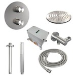 Brauer Brushed Carving thermostatische inbouw regendouche 3-weg rond SET 77 met 20 cm douchekop en plafondarm en staaf handdouche en doucheslang en wandaansluitbocht RVS geborsteld PVD | Geborsteld RVS PVD | 20cm | Nee | Plafondbuis | Staafmodel Brauer Brauer Brushed Carving thermostatische inbouw regendouche 3-weg rond SET 77 met 20 cm douchekop en plafondarm en staaf handdouche en doucheslang en wandaansluitbocht RVS geborsteld PVD | Geborsteld RVS PVD | 20cm | Nee | Plafondbuis | Staafmodel
