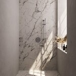 Brauer Brauer Brushed Carving thermostatische inbouw regendouche 3-weg rond SET 87 met 20 cm douchekop en gebogen muurarm en staaf handdouche en doucheslang en geïntegreerde glijstang RVS geborsteld PVD | Geborsteld RVS PVD | 20cm | Ja | Gebogen wandarm | Staafm