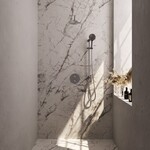 Brauer Brauer Brushed Carving thermostatische inbouw regendouche 3-weg rond SET 93 met 20 cm douchekop en gebogen muurarm en 3-standen handdouche en doucheslang en geïntegreerde glijstang RVS geborsteld PVD | Geborsteld RVS PVD | 20cm | Ja | Gebogen wandarm | 3-