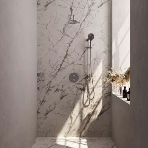 Brauer Brushed Carving SET 93 | Geborsteld RVS | 20 cm | Ja | Gebogen wandarm | 3-standen handdouche Brauer Brauer Brushed Carving SET 93 | Geborsteld RVS | 20 cm | Ja | Gebogen wandarm | 3-standen handdouche