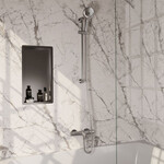 Brauer Brauer Stripe opbouw baddouche thermostaatkraan SET 02 met glijstang en 3-standen handdouche en doucheslang RVS-kleurig geborsteld PVD | Geborsteld RVS PVD | 3-standen handdouche