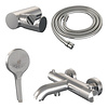 Brauer Stripe opbouw bad thermostaatkraan set | Geborsteld RVS | 3-standen handdouche | Nee