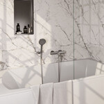 Brauer Brauer Stripe opbouw baddouche thermostaatkraan SET 04 met wandhouder en 3-standen handdouche en doucheslang RVS-kleurig geborsteld PVD | Geborsteld RVS PVD | 3-standen handdouche