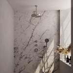 Brauer Stripe thermostatische inbouw regendouche SET 06 met 25 cm douchekop en plafondarm en 3-standen handdouche en doucheslang en wandaansluitbocht RVS-kleurig geborsteld PVD | Geborsteld RVS | Nee | Plafondbuis | 3-standen handdouche Brauer Brauer Stripe thermostatische inbouw regendouche SET 06 met 25 cm douchekop en plafondarm en 3-standen handdouche en doucheslang en wandaansluitbocht RVS-kleurig geborsteld PVD | Geborsteld RVS | Nee | Plafondbuis | 3-standen handdouche