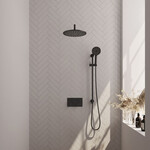 Brauer Black Edition thermostatische inbouw regendouche met drukknoppen SET 70 | Mat zwart | 30 cm | Ja | Gebogen wandarm | Ronde Handdouche Brauer Brauer Black Edition thermostatische inbouw regendouche met drukknoppen SET 70 | Mat zwart | 30 cm | Ja | Gebogen wandarm | Ronde Handdouche