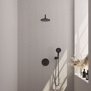 Brauer Brauer Black Carving SET 81 | Mat zwart | 20 cm | Nee | Gebogen wandarm | 3-standen handdouche Brauer Black Carving SET 81 | Mat zwart | 20 cm | Nee | Gebogen wandarm | 3-standen handdouche