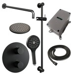 Brauer Black Carving thermostatische inbouw regendouche 3-weg rond SET 93 met 20 cm douchekop en gebogen muurarm en 3-standen handdouche en doucheslang en geïntegreerde glijstang mat zwart | Mat zwart | 20cm | Ja | Gebogen wandarm | 3-standen handdouche Brauer Brauer Black Carving thermostatische inbouw regendouche 3-weg rond SET 93 met 20 cm douchekop en gebogen muurarm en 3-standen handdouche en doucheslang en geïntegreerde glijstang mat zwart | Mat zwart | 20cm | Ja | Gebogen wandarm | 3-standen handdouche
