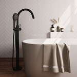 Brauer Stripe vrijstaande badmengkraan SET 02 met 3-standen handdouche en doucheslang mat zwart | Mat zwart | 3-standen handdouche Brauer Brauer Stripe vrijstaande badmengkraan SET 02 met 3-standen handdouche en doucheslang mat zwart | Mat zwart | 3-standen handdouche