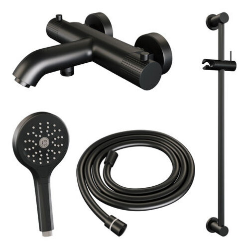 Brauer Stripe opbouw bad thermostaatkraan set | Mat zwart | 3-standen handdouche | Ja Brauer Brauer Stripe opbouw bad thermostaatkraan set | Mat zwart | 3-standen handdouche | Ja