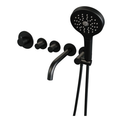 Brauer Stripe inbouw badthermostaat | Mat zwart | 3-standen handdouche | Uitloop Brauer Brauer Stripe inbouw badthermostaat | Mat zwart | 3-standen handdouche | Uitloop