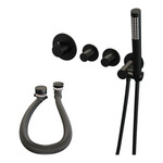 Brauer Brauer Stripe thermostatische inbouw badkraan SET 01 met badvulcombinatie en staaf handdouche en doucheslang en wandaansluitbocht mat zwart | Mat zwart | Staafmodel