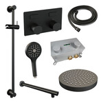 Brauer Stripe thermostatische inbouw regendouche met drukknoppen SET 34 met 25 cm douchekop en rechte muurarm en 3-standen handdouche en doucheslang en geïntegreerde glijstang mat zwart | Mat zwart | Ja | Rechte wandarm | 3-standen handdouche Brauer Brauer Stripe thermostatische inbouw regendouche met drukknoppen SET 34 met 25 cm douchekop en rechte muurarm en 3-standen handdouche en doucheslang en geïntegreerde glijstang mat zwart | Mat zwart | Ja | Rechte wandarm | 3-standen handdouche