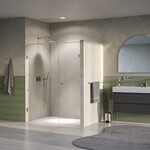 Brauer Void Carving nis draaideur 2-delig 160x200cm knop midden - geborsteld RVS PVD Brauer Brauer Void Carving nis draaideur 2-delig 160x200cm knop midden - geborsteld RVS PVD