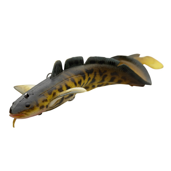 Savage Gear 3D Burbot Ribbontail Sinking Lure – Golden Ambulance Color (14" Length)