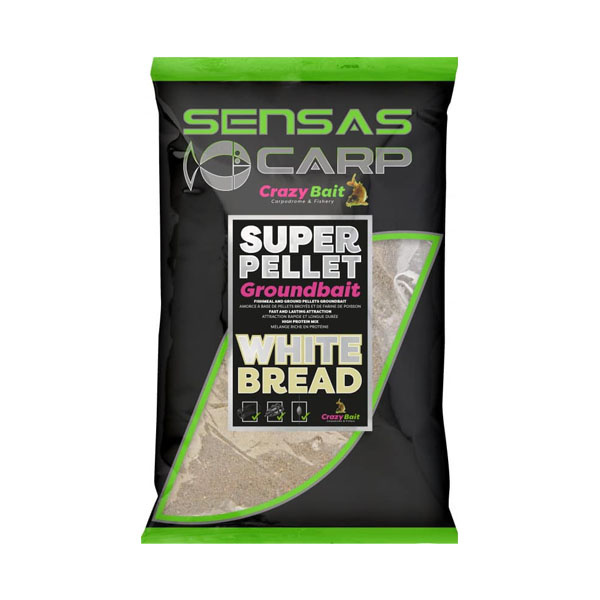 Sensas Crazy Bait Super Pellet Groundbait White Bread Angelsport Fauna