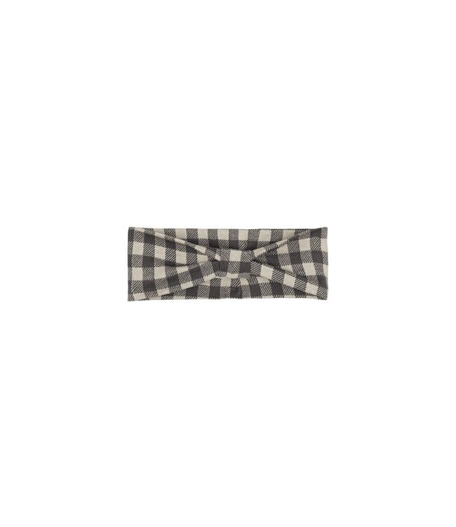 Bow Tie Headband  Charcoal Vichy by House of Jamie
