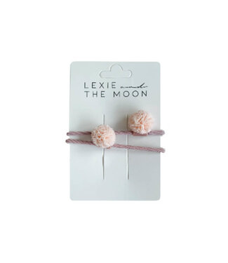 Little Indians Pom Pom Hair Elastics Pale Pink by Little Indians