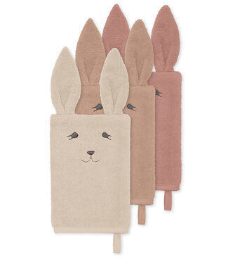 Konges sløjd 3-PACK WASHCLOTH ANIMAL ROSE BUNNY by Konges slÃ¶jd