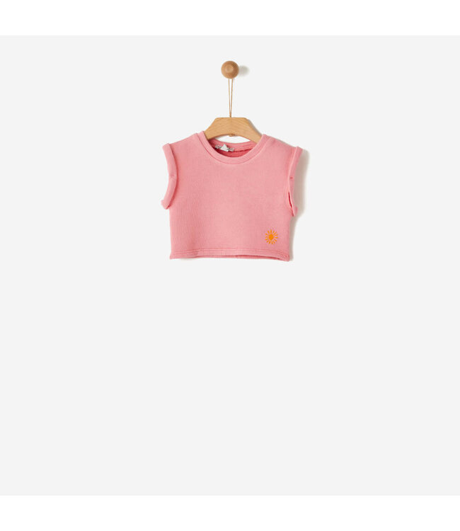 T-SHIRT IN ORGANIC COTTON & MODAL BLEND STRAWBERRY PINK