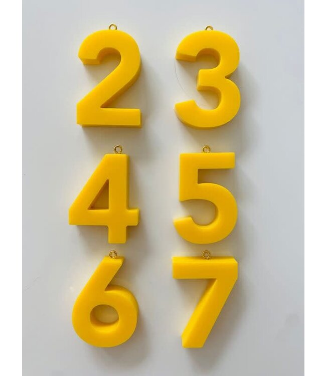 Los cijfer geel 2 voor ketting by Melo