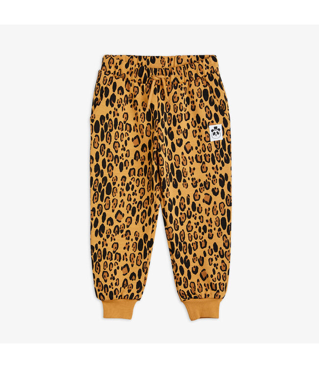 Basic leopard sweatpants Beige by Mini Rodini