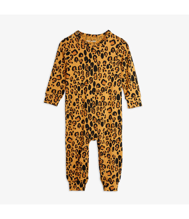 Basic leopard jumpsuit baby Beige by Mini Rodini