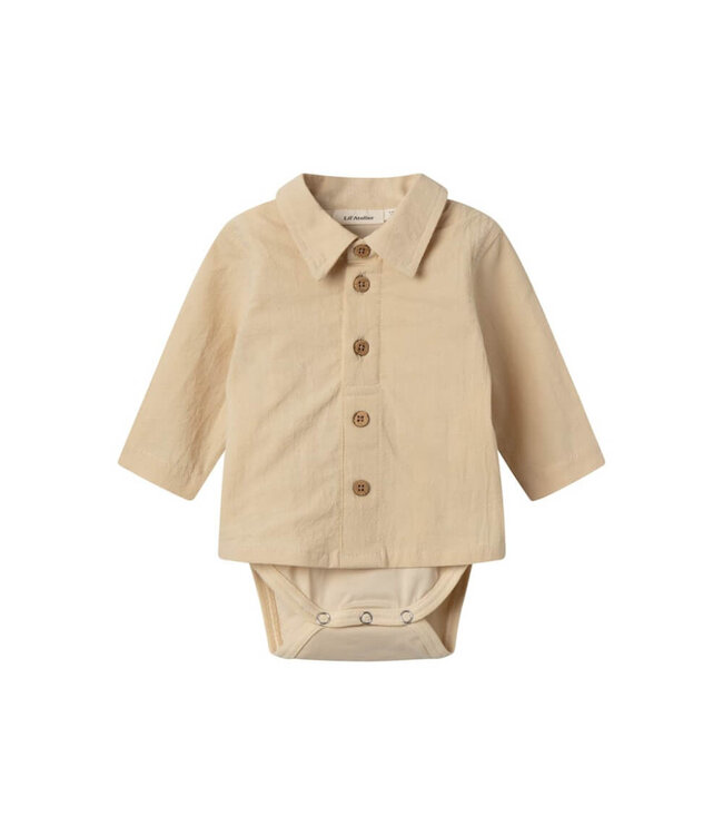 NBMRUBA LS BOXY BODY SHIRT LIL Wood Ash by Lil' Atelier