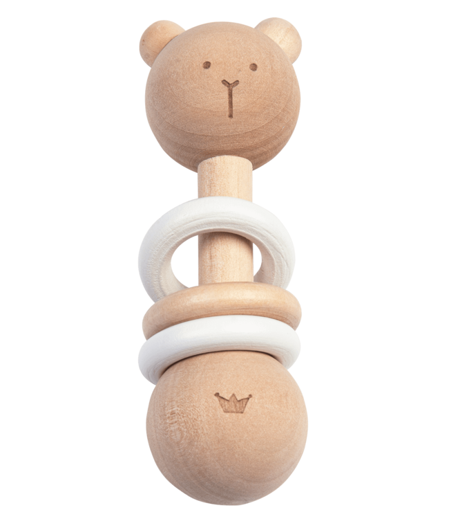 Eco friendly wooden bear rattle  by Bam Bam
