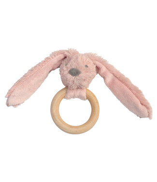 Happy Horse Old pink rabbit richie wooden teething ring  by Happy Horse
