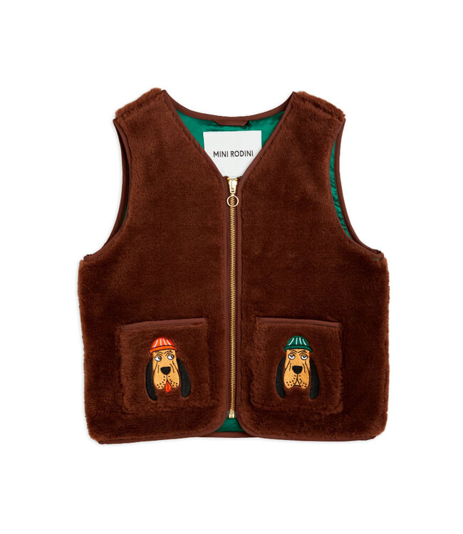 Bloodhound faux fur vest Brown by Mini Rodini