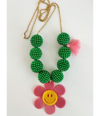 Ketting groen bloem Smiley