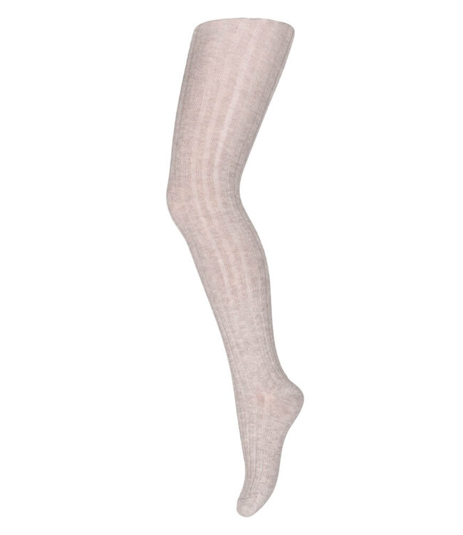 Cotton rib tights Light Brown Melange by MP Denmark